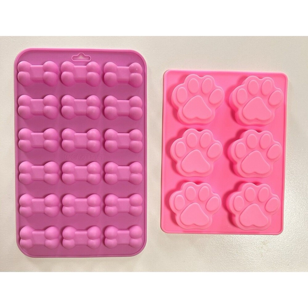 Puppy Dog Paw and Bone Silicone Molds Non-Stick Food Grade or Resin‎